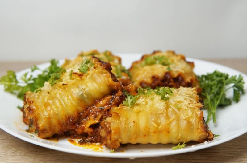 Air fryer Three-Cheese Spinach Lasagna Bites