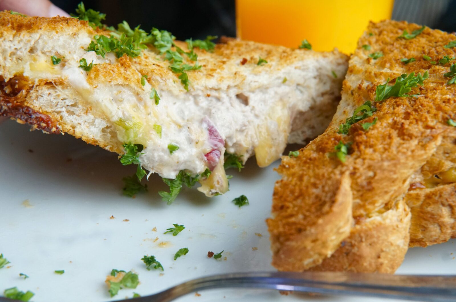 Crispy and Cheesy Air Fryer Tuna Melt Sandwich
