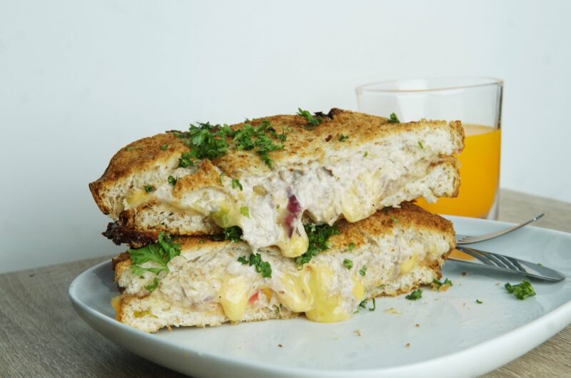 Crispy and Cheesy Air Fryer Tuna Melt Sandwich