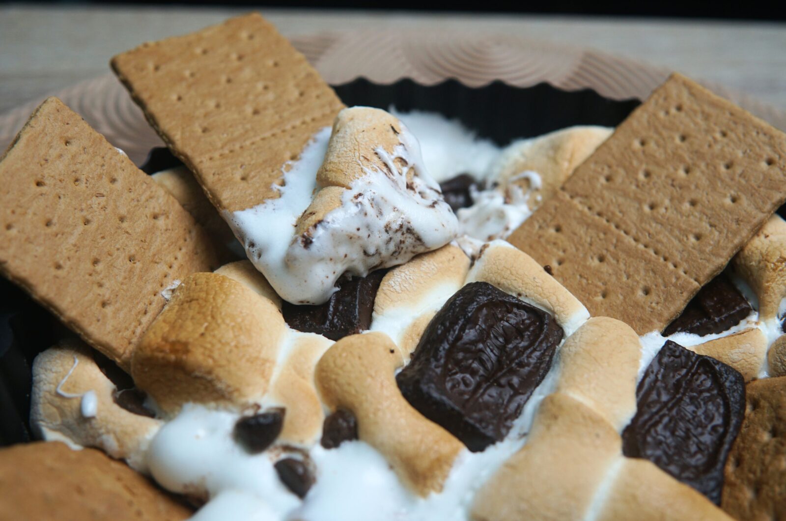 Quick and Indulgent Air Fryer S'mores dip using two ingredients